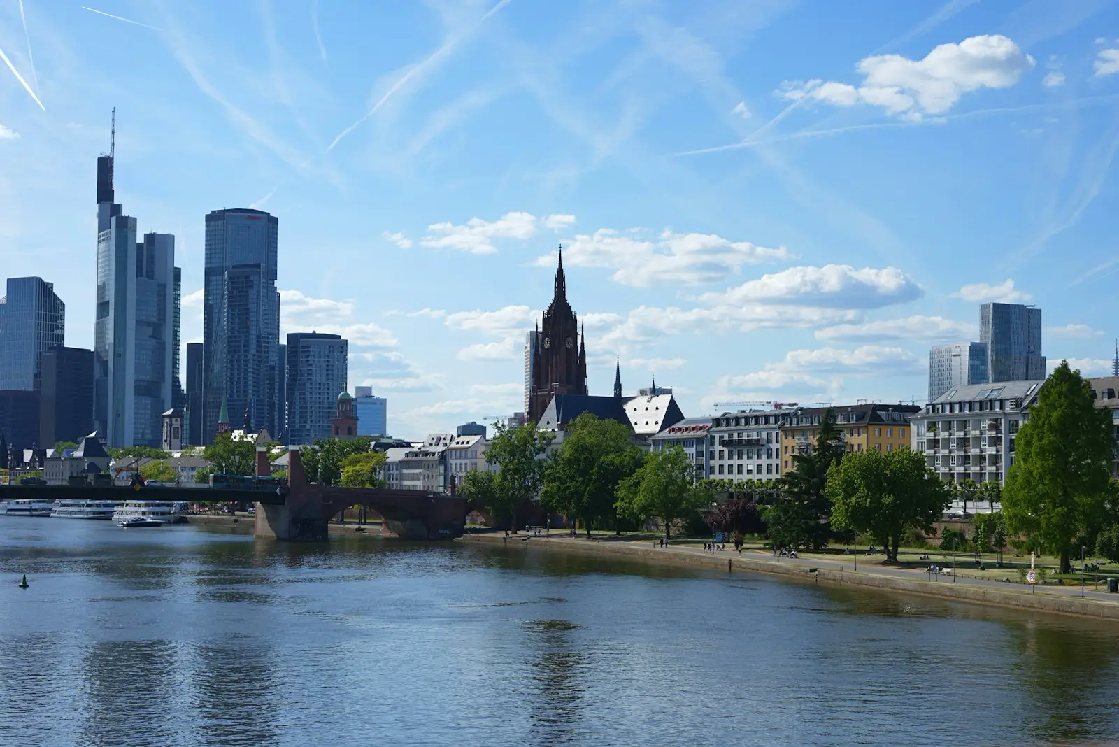 Frankfurt’s towers across the river Main